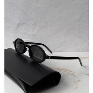 NEW Saint Laurent SL M161 Black Oval Sunglasses $495